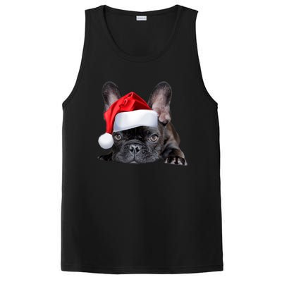 Cute French Bulldog Santa Hat Frenchie Image Christmas Gift PosiCharge Competitor Tank