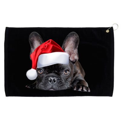 Cute French Bulldog Santa Hat Frenchie Image Christmas Gift Grommeted Golf Towel