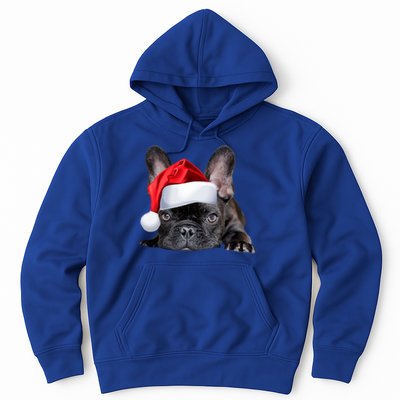 Cute French Bulldog Santa Hat Frenchie Image Christmas Gift Hoodie