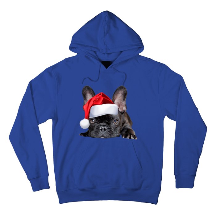 Cute French Bulldog Santa Hat Frenchie Image Christmas Gift Hoodie