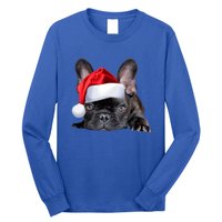 Cute French Bulldog Santa Hat Frenchie Image Christmas Gift Long Sleeve Shirt