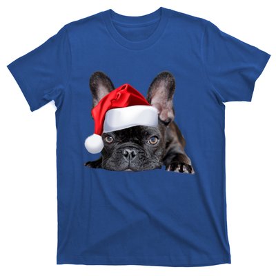 Cute French Bulldog Santa Hat Frenchie Image Christmas Gift T-Shirt