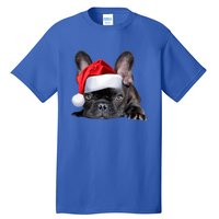 Cute French Bulldog Santa Hat Frenchie Image Christmas Gift Tall T-Shirt