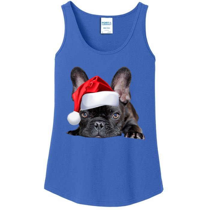 Cute French Bulldog Santa Hat Frenchie Image Christmas Gift Ladies Essential Tank