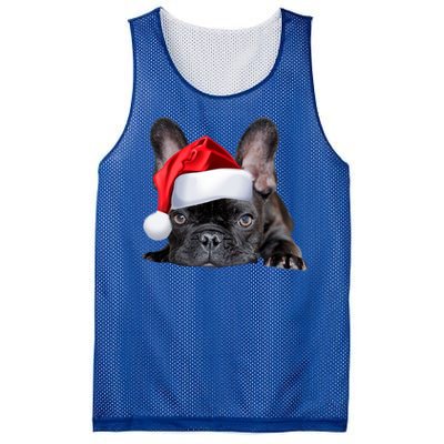 Cute French Bulldog Santa Hat Frenchie Image Christmas Gift Mesh Reversible Basketball Jersey Tank