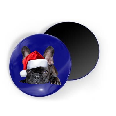 Cute French Bulldog Santa Hat Frenchie Image Christmas Gift Magnet