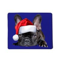 Cute French Bulldog Santa Hat Frenchie Image Christmas Gift Mousepad