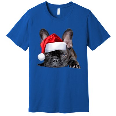 Cute French Bulldog Santa Hat Frenchie Image Christmas Gift Premium T-Shirt