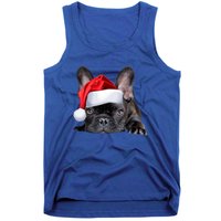 Cute French Bulldog Santa Hat Frenchie Image Christmas Gift Tank Top