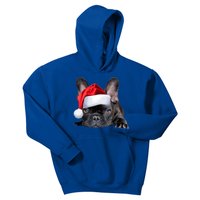 Cute French Bulldog Santa Hat Frenchie Image Christmas Gift Kids Hoodie