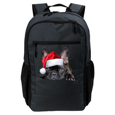 Cute French Bulldog Santa Hat Frenchie Image Christmas Gift Daily Commute Backpack