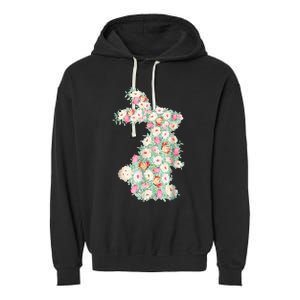 Cute Floral Bunny Rabbit Funny Easter Day Garment-Dyed Fleece Hoodie