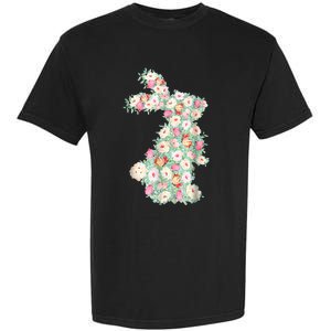 Cute Floral Bunny Rabbit Funny Easter Day Garment-Dyed Heavyweight T-Shirt