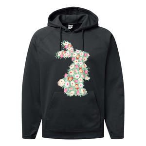 Cute Floral Bunny Rabbit Funny Easter Day Performance Fleece Hoodie