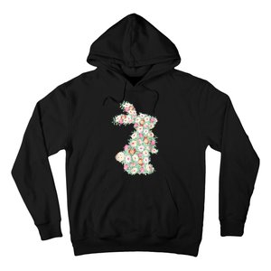 Cute Floral Bunny Rabbit Funny Easter Day Hoodie