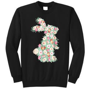 Cute Floral Bunny Rabbit Funny Easter Day Sweatshirt