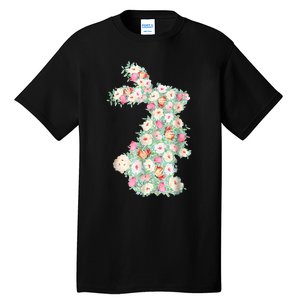 Cute Floral Bunny Rabbit Funny Easter Day Tall T-Shirt