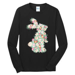 Cute Floral Bunny Rabbit Funny Easter Day Tall Long Sleeve T-Shirt