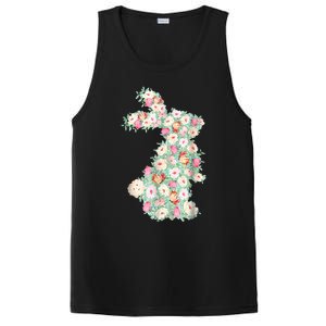 Cute Floral Bunny Rabbit Funny Easter Day PosiCharge Competitor Tank