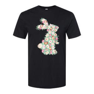 Cute Floral Bunny Rabbit Funny Easter Day Softstyle CVC T-Shirt