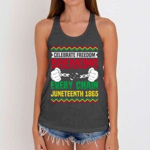 Celebrate Freedom Breaking Every Chain African Juneteenth Cute Gift Women's Knotted Racerback Tank