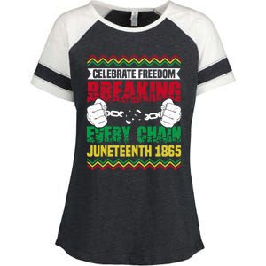 Celebrate Freedom Breaking Every Chain African Juneteenth Cute Gift Enza Ladies Jersey Colorblock Tee