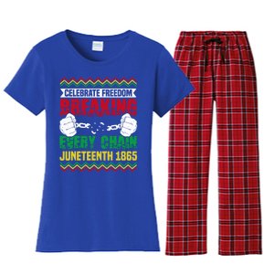 Celebrate Freedom Breaking Every Chain African Juneteenth Cute Gift Women's Flannel Pajama Set