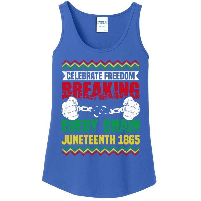 Celebrate Freedom Breaking Every Chain African Juneteenth Cute Gift Ladies Essential Tank