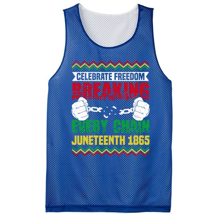 Celebrate Freedom Breaking Every Chain African Juneteenth Cute Gift Mesh Reversible Basketball Jersey Tank