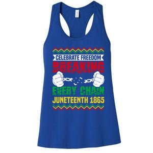 Celebrate Freedom Breaking Every Chain African Juneteenth Cute Gift Women's Racerback Tank