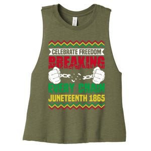 Celebrate Freedom Breaking Every Chain African Juneteenth Cute Gift Women's Racerback Cropped Tank