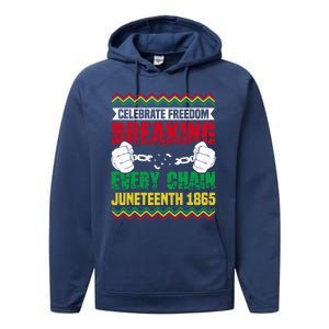 Celebrate Freedom Breaking Every Chain African Juneteenth Cute Gift Performance Fleece Hoodie