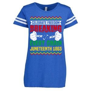 Celebrate Freedom Breaking Every Chain African Juneteenth Cute Gift Enza Ladies Jersey Football T-Shirt