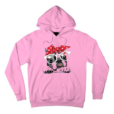 Cute French Bulldog Colorful Headband And Glasses Hoodie