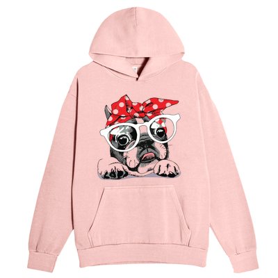 Cute French Bulldog Colorful Headband And Glasses Urban Pullover Hoodie