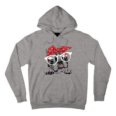 Cute French Bulldog Colorful Headband And Glasses Tall Hoodie