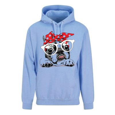 Cute French Bulldog Colorful Headband And Glasses Unisex Surf Hoodie