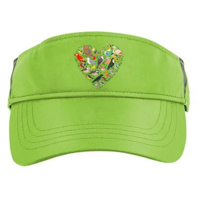 Cute Funny Bird Lover Heart Adult Drive Performance Visor