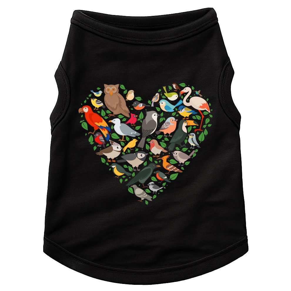 Cute Funny Bird Lover Heart Doggie Tank