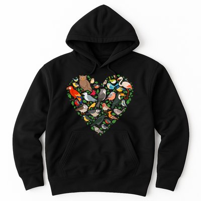 Cute Funny Bird Lover Heart Hoodie