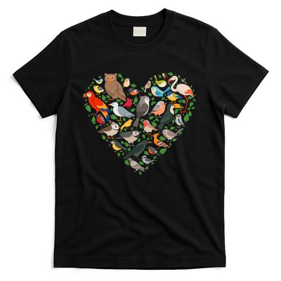 Cute Funny Bird Lover Heart T-Shirt