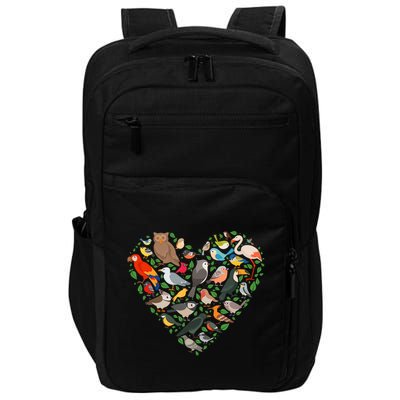 Cute Funny Bird Lover Heart Impact Tech Backpack