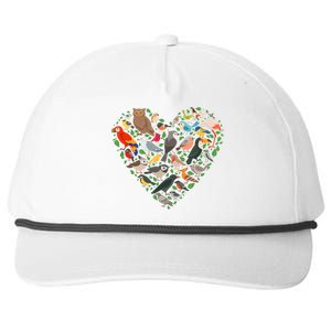 Cute Funny Bird Lover Heart Snapback Five-Panel Rope Hat