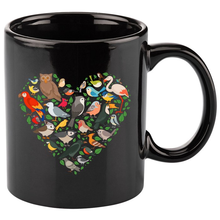 Cute Funny Bird Lover Heart 11oz C Handle Ceramic Mug