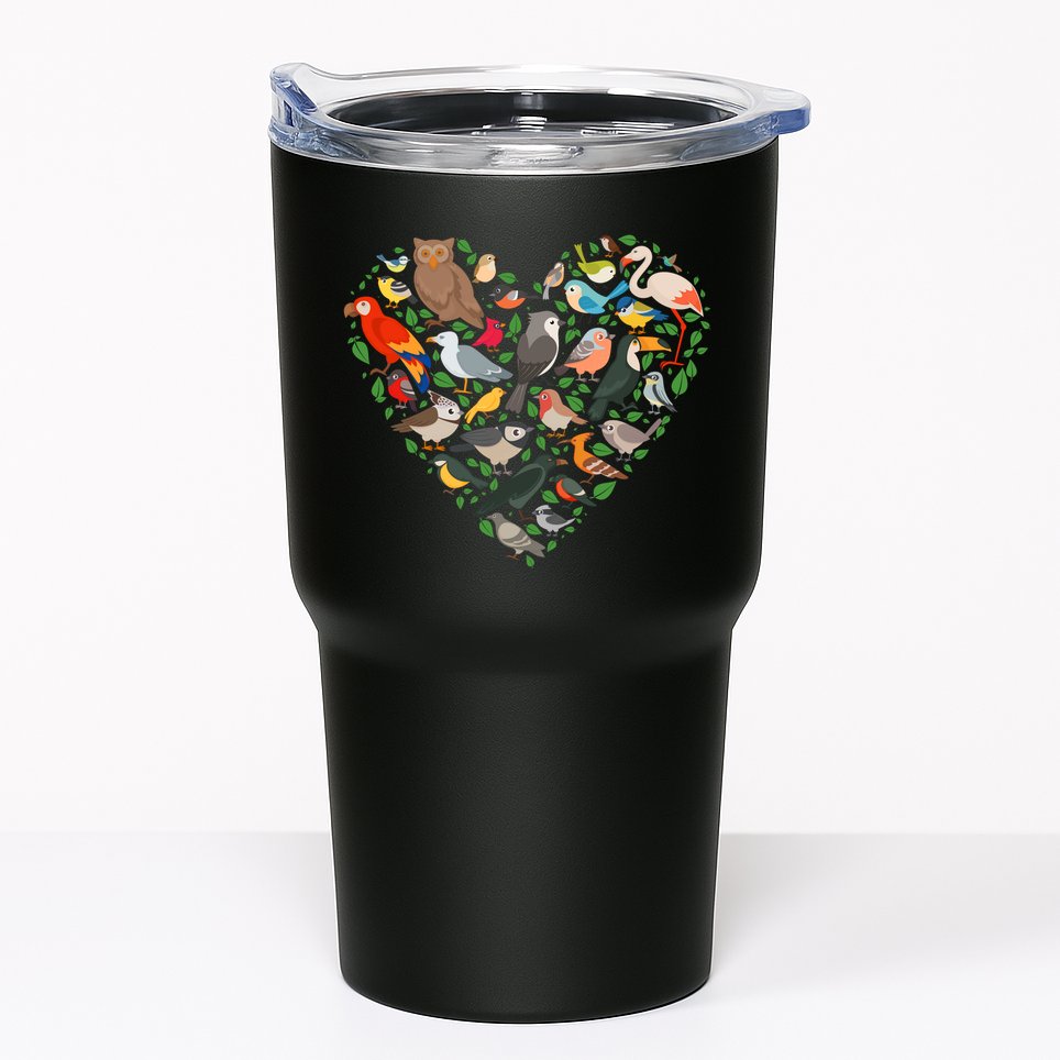 Cute Funny Bird Lover Heart Tumbler