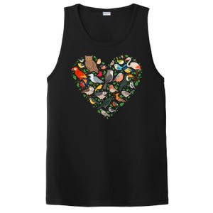 Cute Funny Bird Lover Heart PosiCharge Competitor Tank