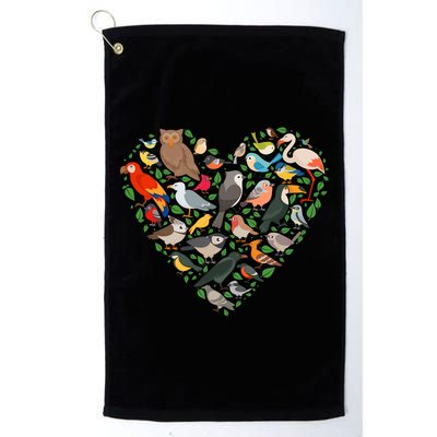 Cute Funny Bird Lover Heart Golf Towel