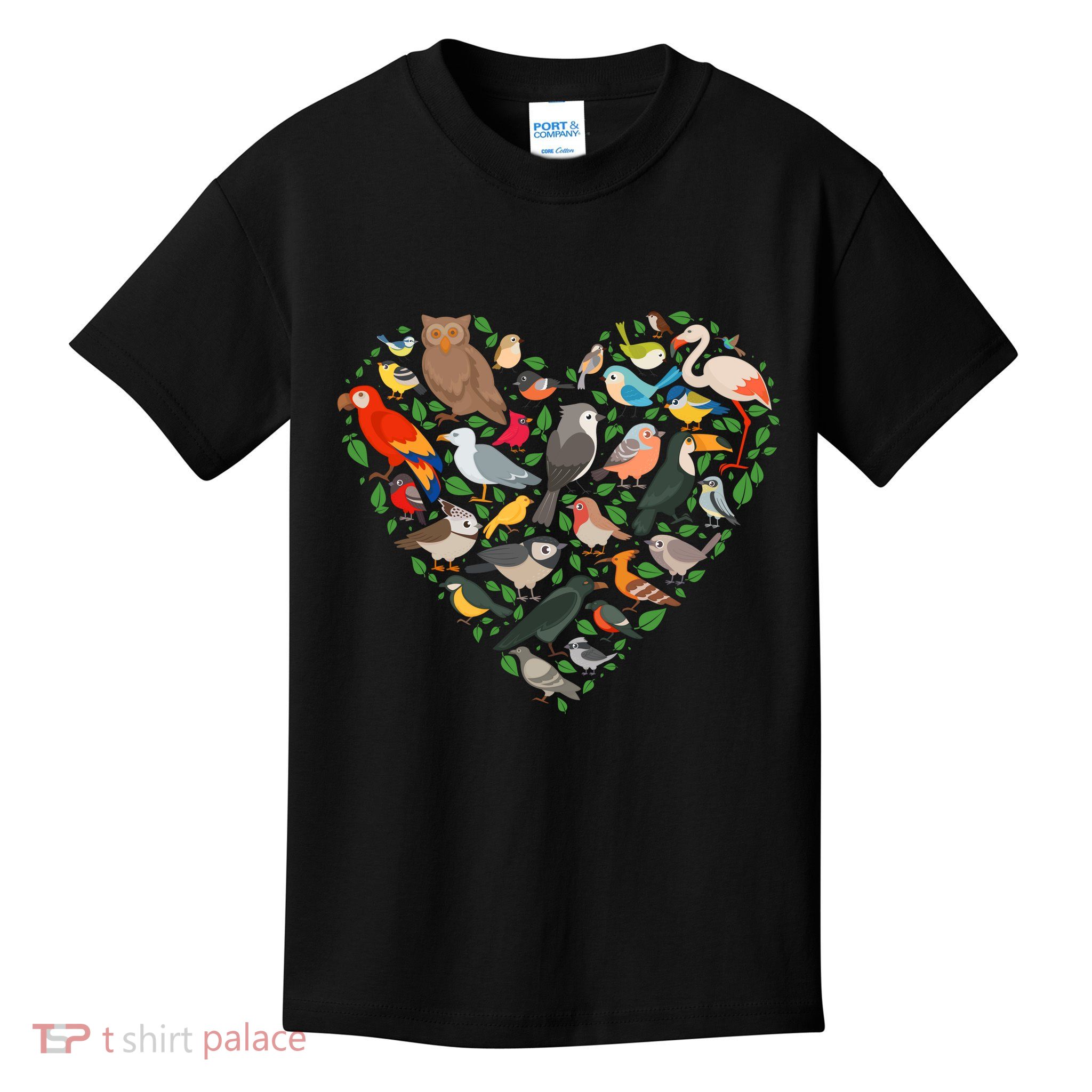 Cute Funny Bird Lover Heart Kids T-Shirt