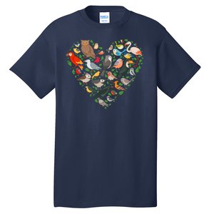 Cute Funny Bird Lover Heart Tall T-Shirt