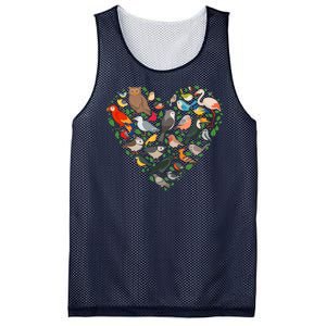 Cute Funny Bird Lover Heart Mesh Reversible Basketball Jersey Tank